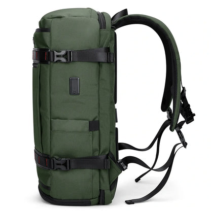 WITZMAN 35L army green travel backpack for men nylon carry on bag  side