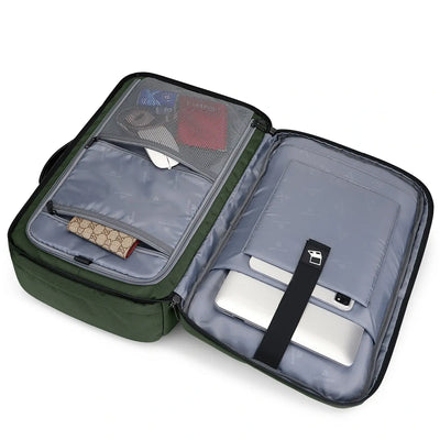 WITZMAN 35L army green travel backpack for men nylon carry on bag  laptop compartment