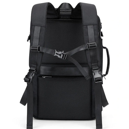 WITZMAN 35L black travel backpack for men nylon