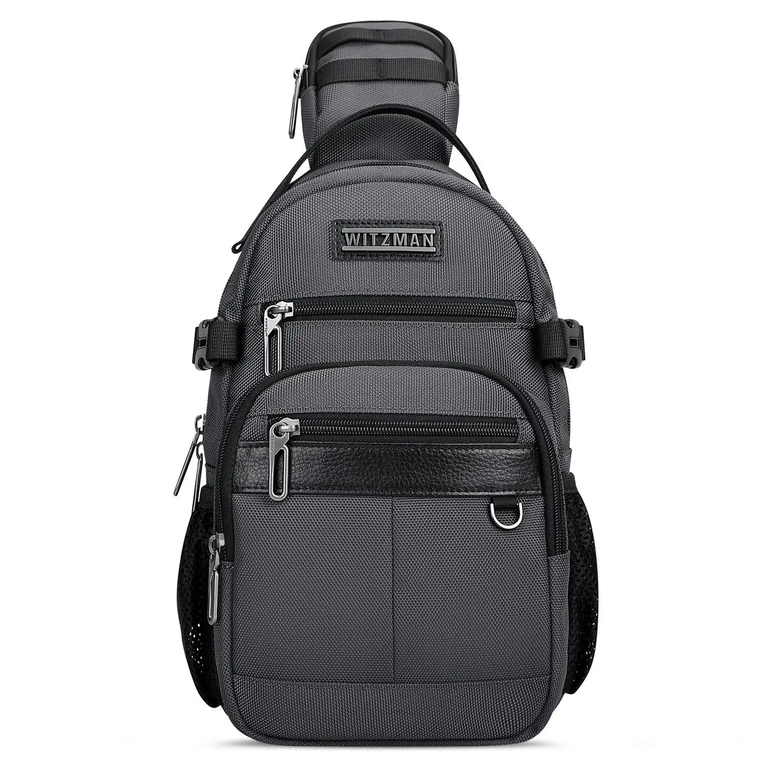 Borsa a Tracolla da Uomo in Nylon con Multitasche e Tasca sullo Spallaccio B734