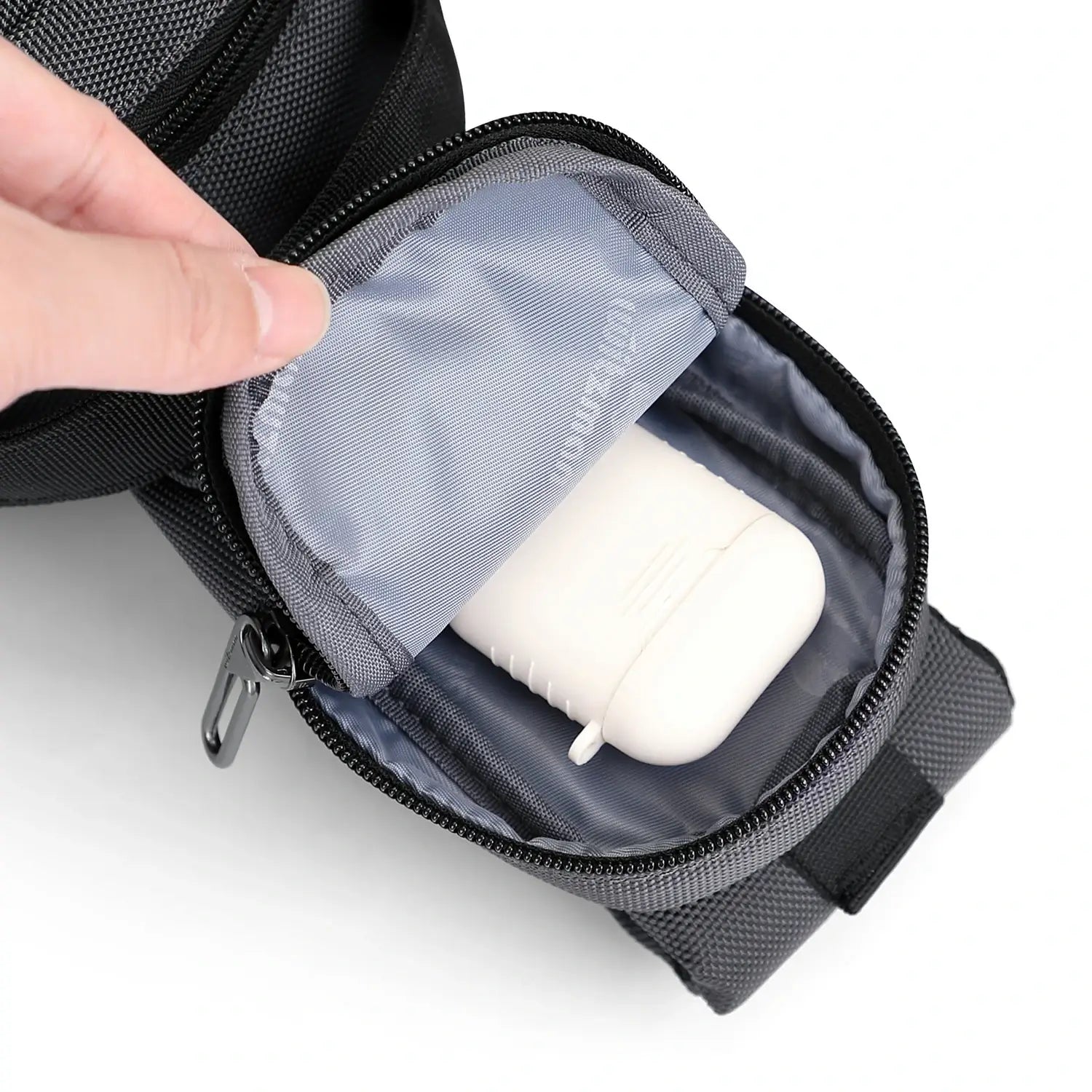 Borsa a Tracolla da Uomo in Nylon con Multitasche e Tasca sullo Spallaccio B734