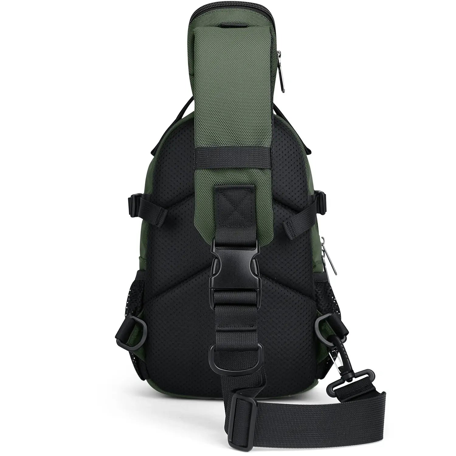 Borsa a Tracolla da Uomo in Nylon con Multitasche e Tasca sullo Spallaccio B734