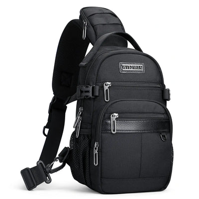 Borsa a Tracolla da Uomo in Nylon con Multitasche e Tasca sullo Spallaccio B734