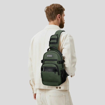 Borsa a Tracolla da Uomo in Nylon con Multitasche e Tasca sullo Spallaccio B734