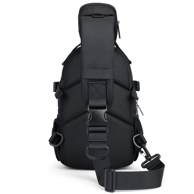 Borsa a Tracolla da Uomo in Nylon con Multitasche e Tasca sullo Spallaccio B734