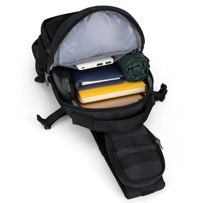 Borsa a Tracolla da Uomo in Nylon con Multitasche e Tasca sullo Spallaccio B734