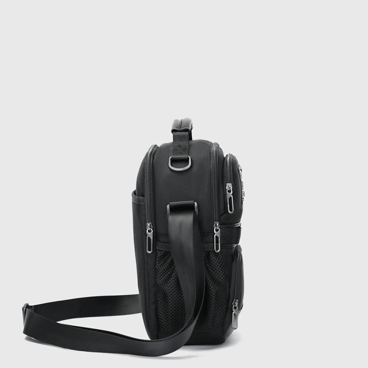 Water-resistant nylon shoulder bag for men for commuting work city travel and everyday carry