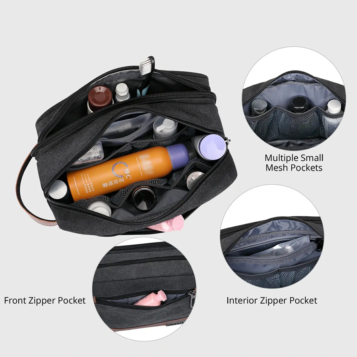 WITZMAN A8001 canvas toiletry bag product view 11