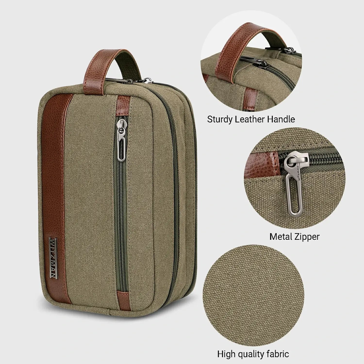 WITZMAN A8001 canvas toiletry bag product view 20