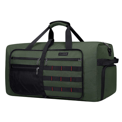 Foldable Duffel Bag for Travel 65L Lightweight Packable amry green nylon bag