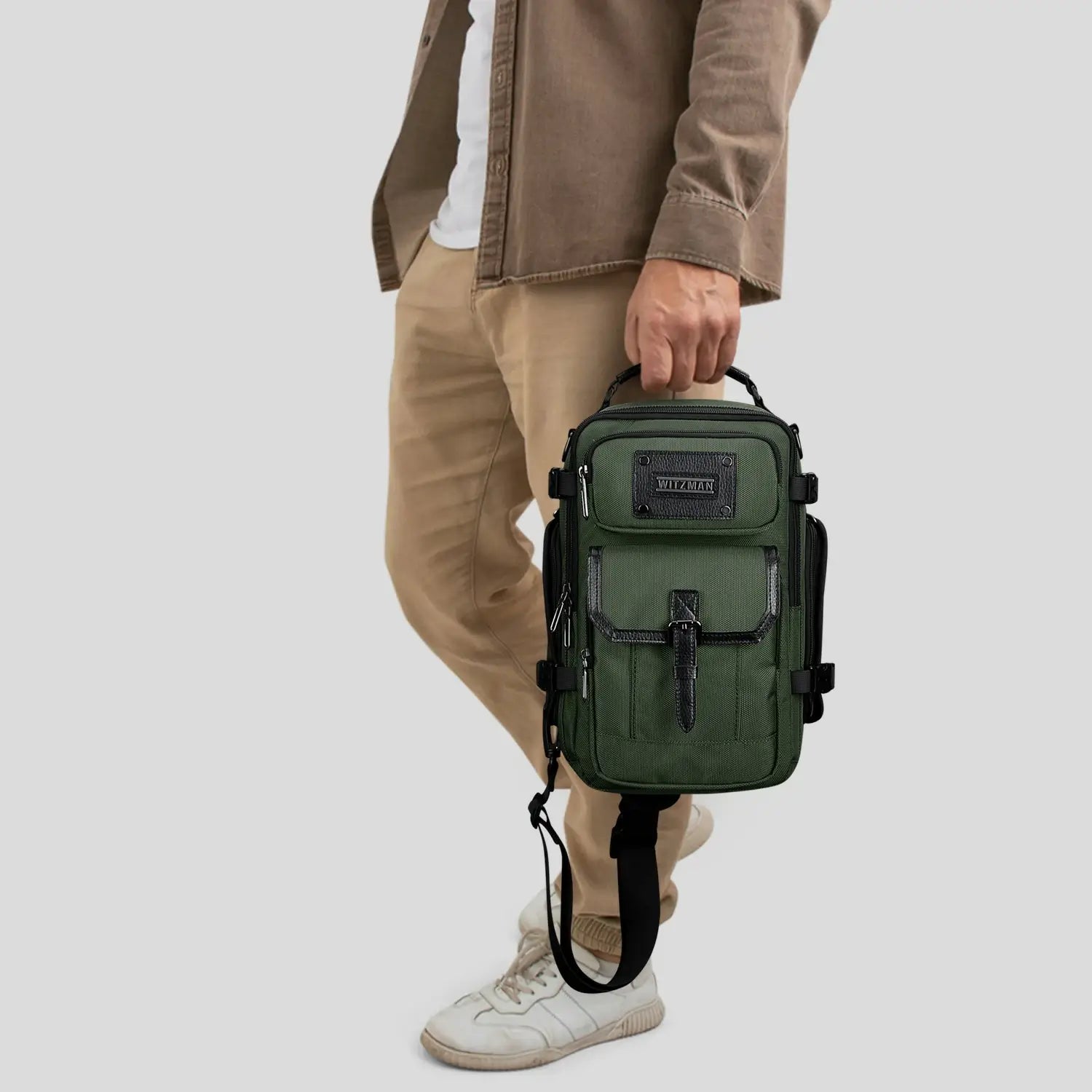 Borsa a Tracolla Casual da Uomo in Nylon con Tasche Multiple B731