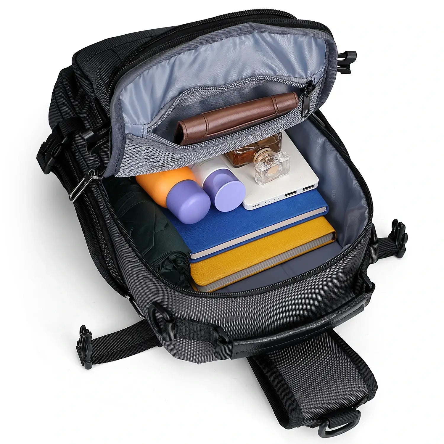 Borsa a Tracolla Casual da Uomo in Nylon con Tasche Multiple B731