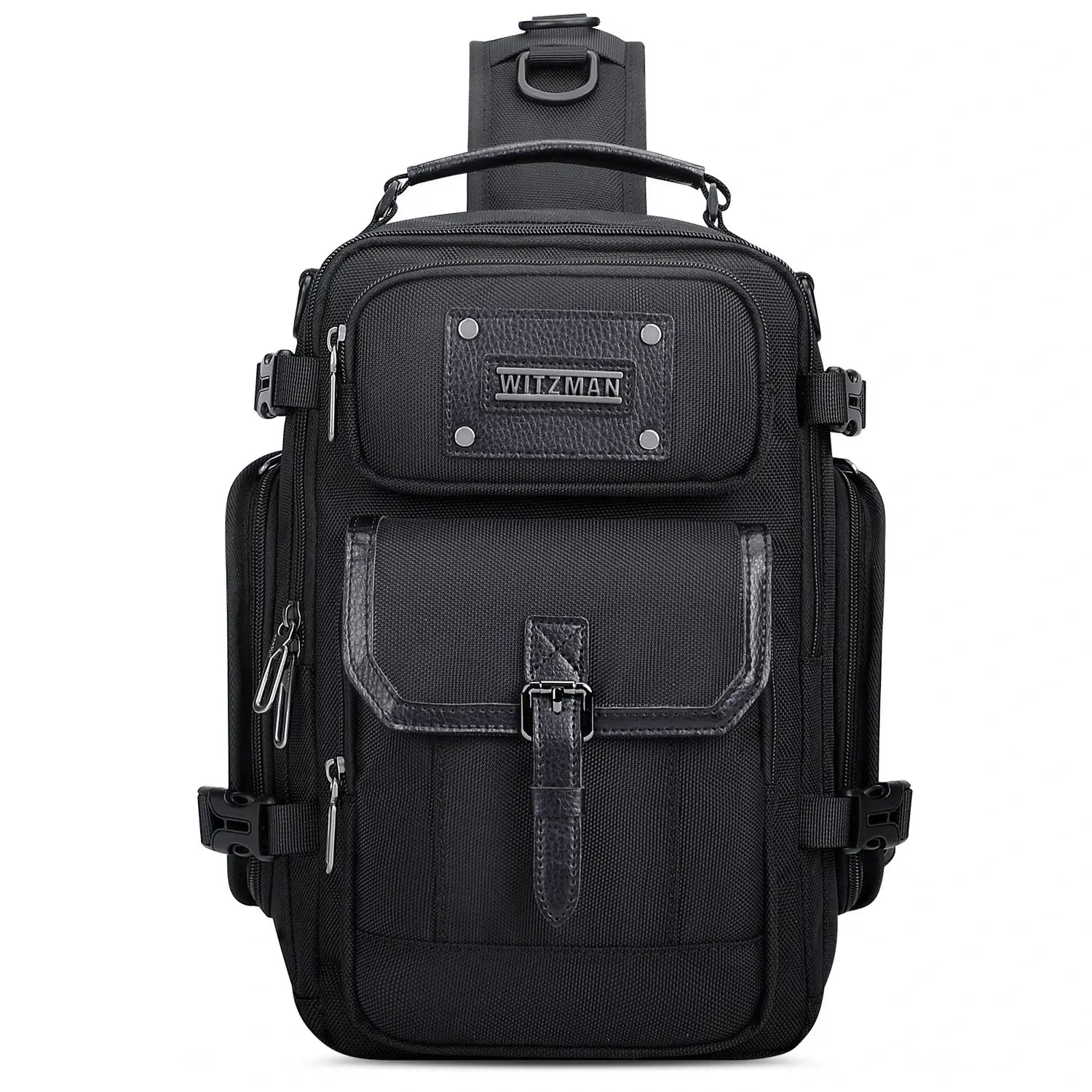 Men’s nylon sling bag with multi-pocket design crossbody bag witzman