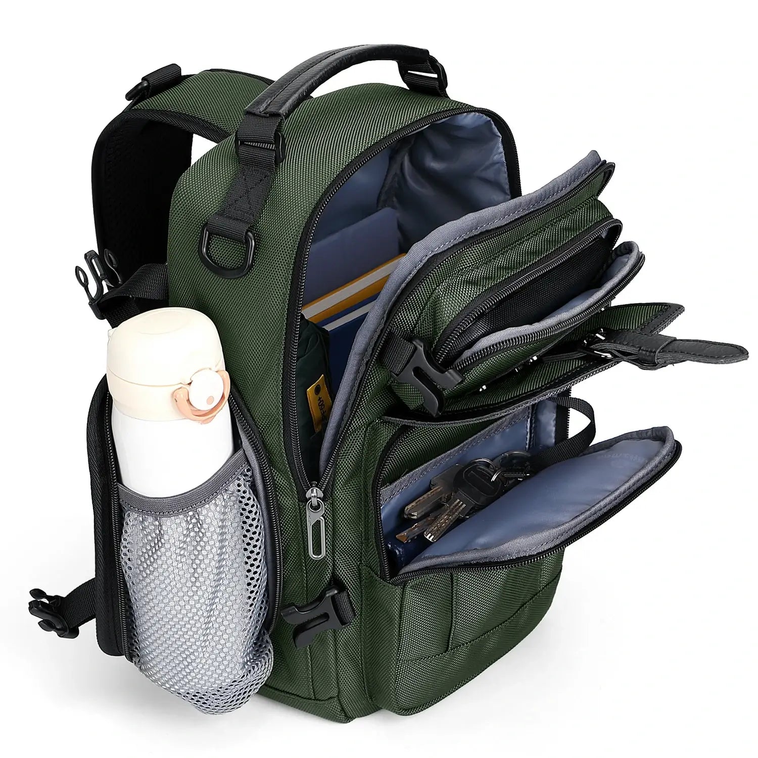 Borsa a Tracolla Casual da Uomo in Nylon con Tasche Multiple B731