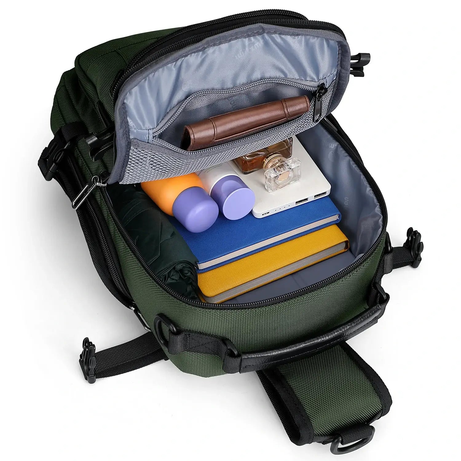 Borsa a Tracolla Casual da Uomo in Nylon con Tasche Multiple B731