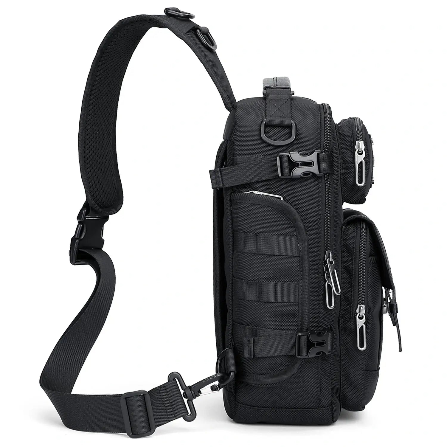 Men’s nylon sling bag with multi-pocket design crossbody bag witzman