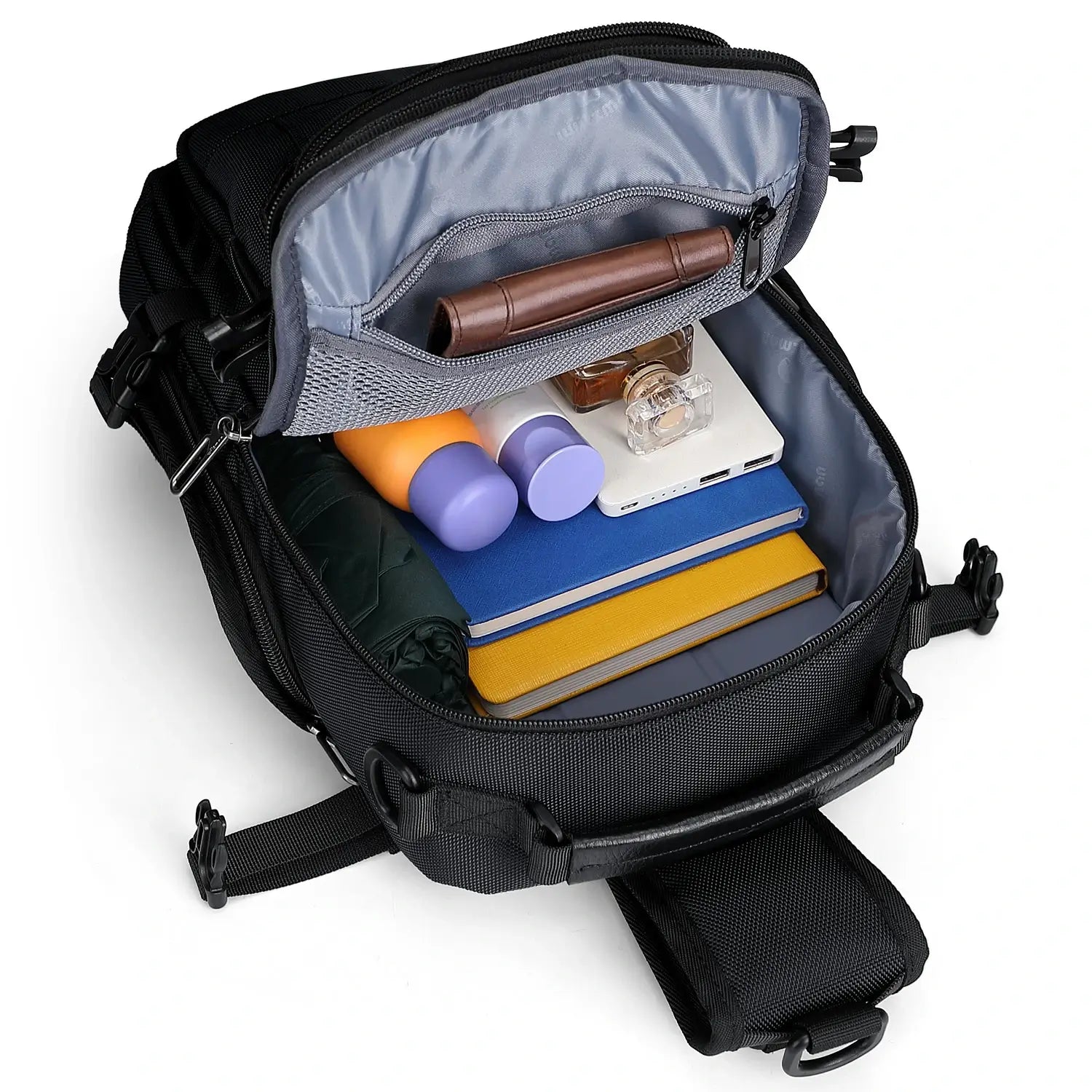 Borsa a Tracolla Casual da Uomo in Nylon con Tasche Multiple B731