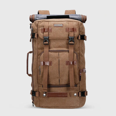 Brown WITZMAN A519-2 canvas travel backpack product view