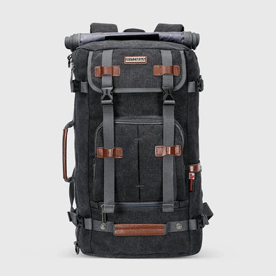 Classic Black WITZMAN A519-2 canvas travel backpack product view
