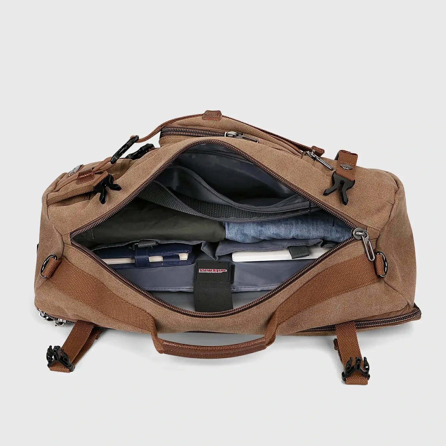 WITZMAN A519-2 canvas travel backpack product view 17