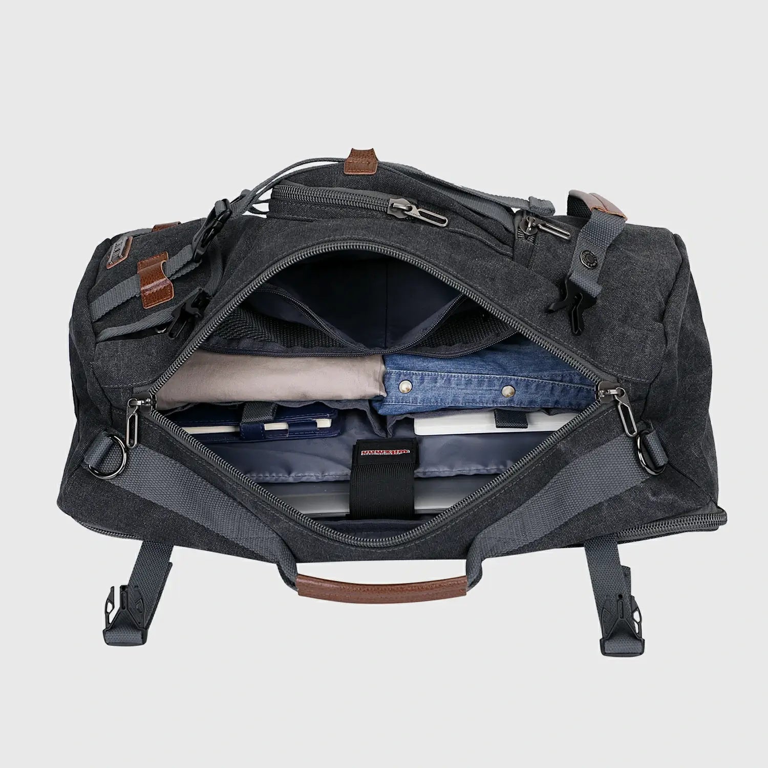 WITZMAN A519-2 canvas travel backpack product view 15
