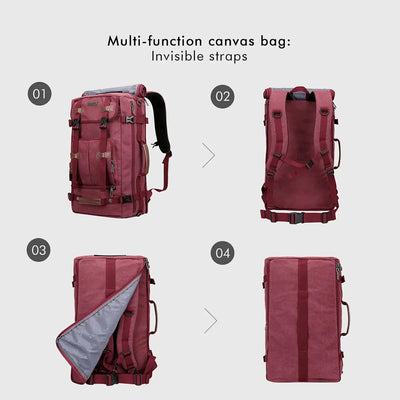 Canvas Reiserucksack Herren für Handgepäck groß Vintage A519-2
