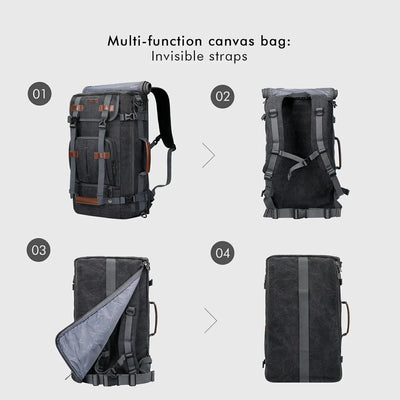 WITZMAN A519-2 canvas travel backpack product view 5