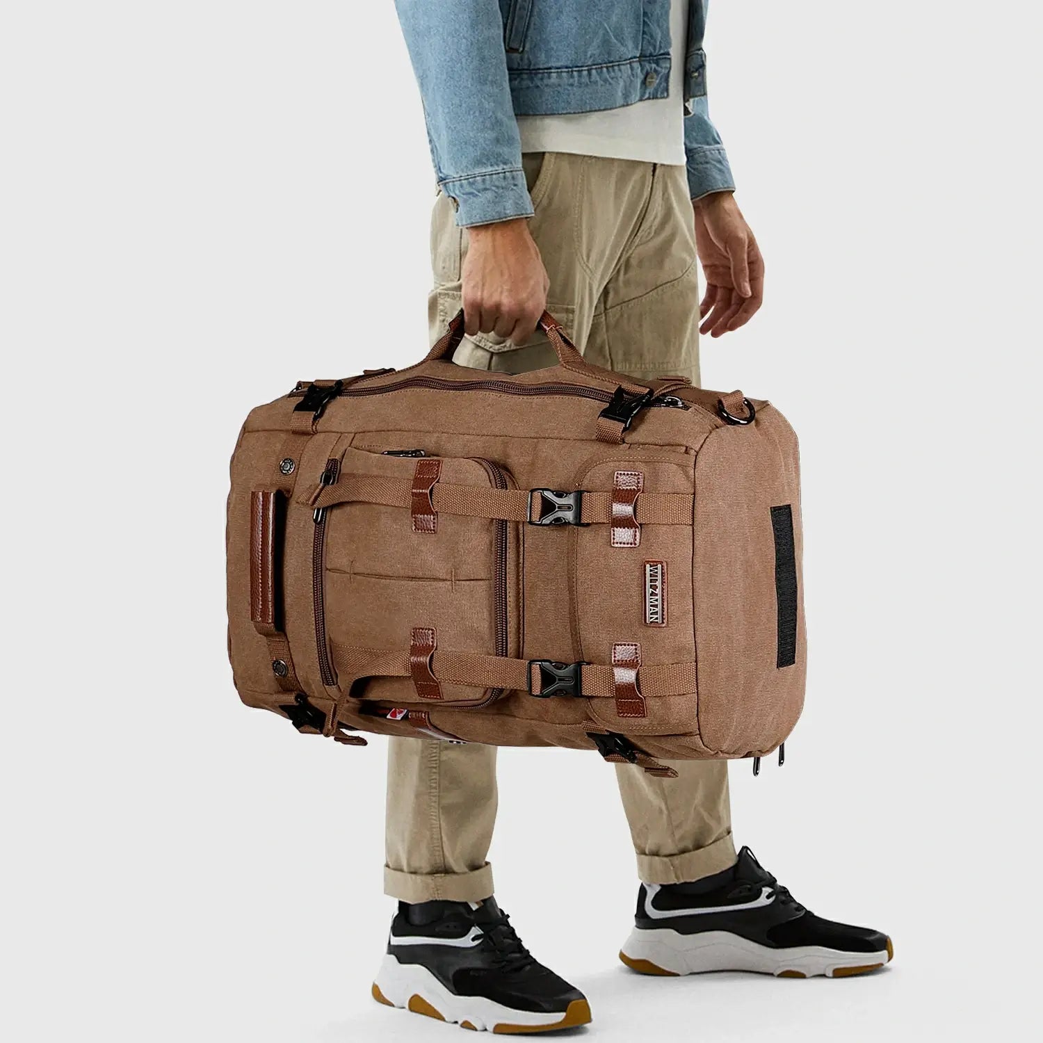 WITZMAN A519-2 canvas travel backpack product view 6