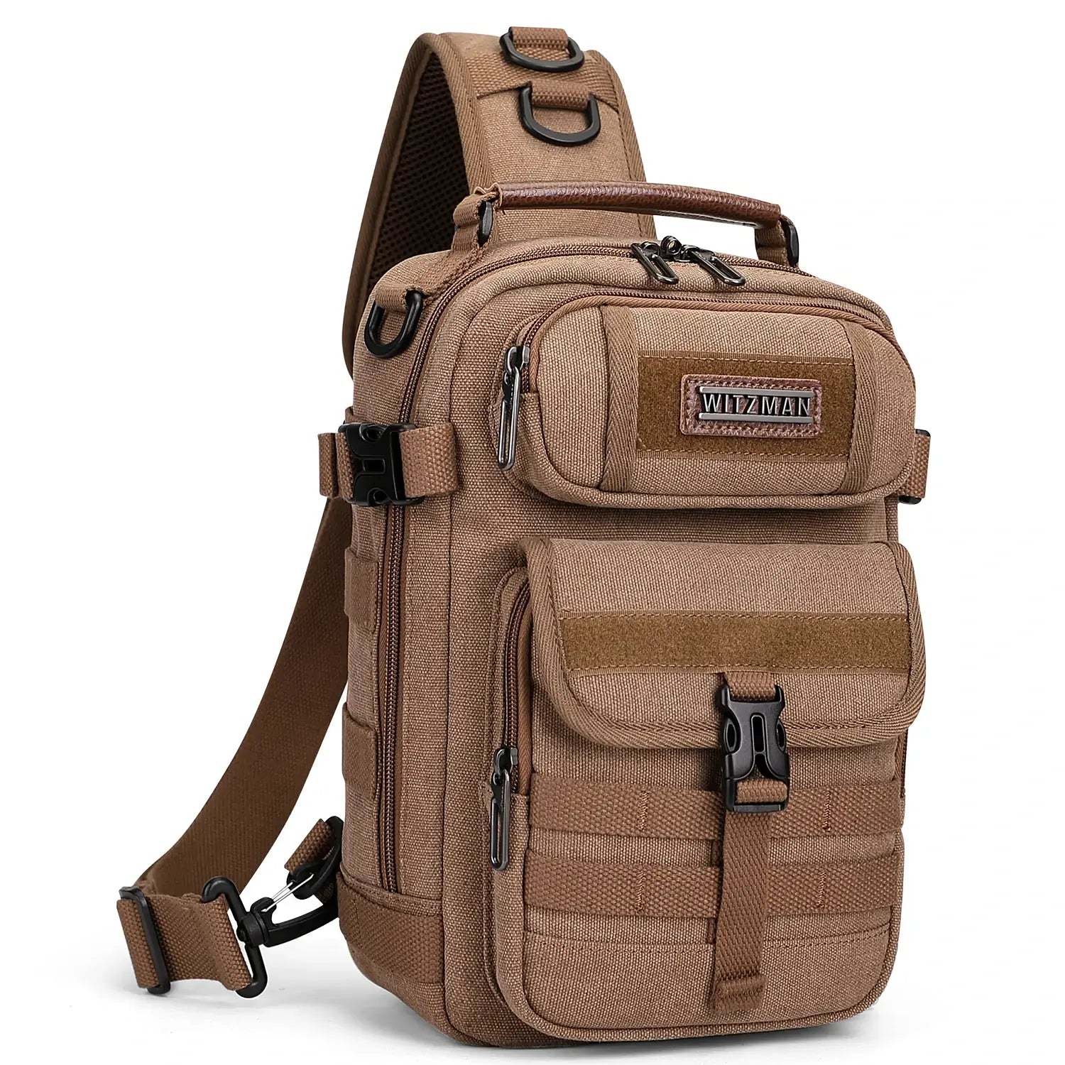 milet visions ボディバック WITZMAN Men's Canvas Sling Bag with Tactical Webbing | Casual