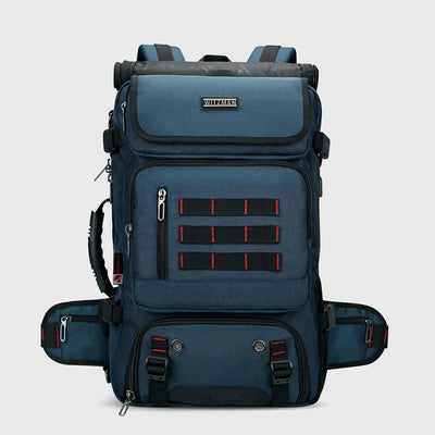 WITZMAN B682 blue 40L nylon carry on travel backpack for men with multiple compartments