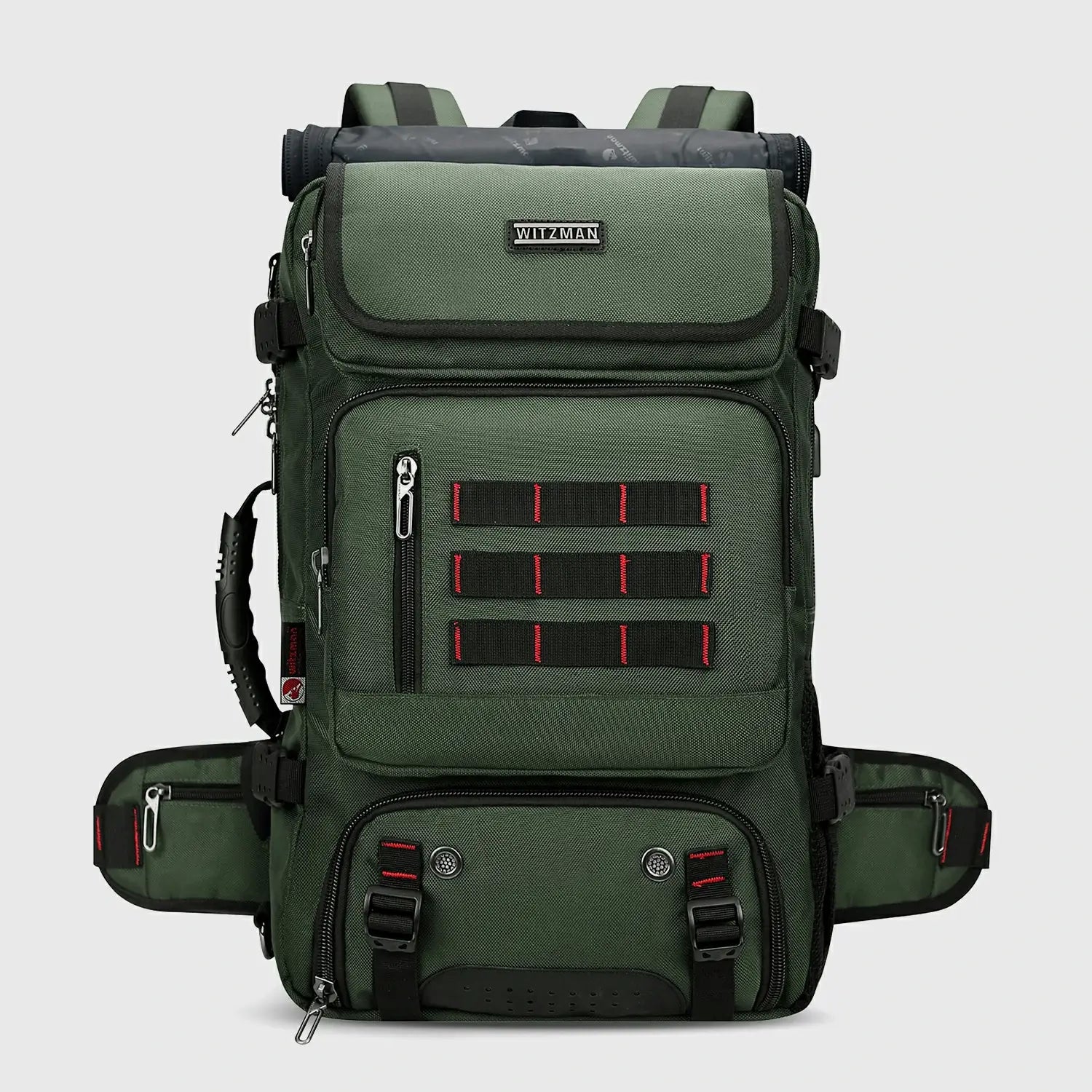 WITZMAN Mens Travel Backpack Carry On Green Nylon Luggage Backpack