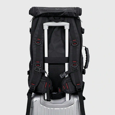 Silvery grey 3 in 1 travel backpack with shoulder straps hidden for convertible carry