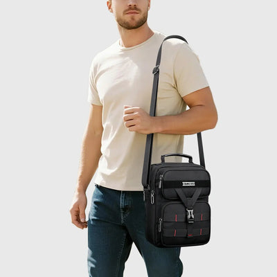 WITZMAN Nylon Crossbody Bag for Men Small Travel Grey Messenger Bag