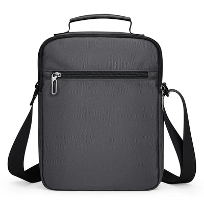 WITZMAN B707 nylon crossbody sling bag for men small travel shoulder messenger with anti-theft pocket and MOLLE webbing sliver grey