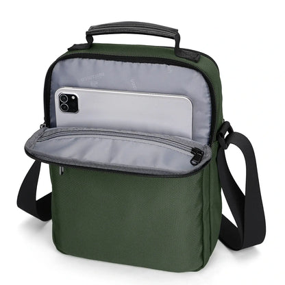 WITZMAN B707 nylon crossbody sling bag for men small travel shoulder messenger with anti-theft pocket and MOLLE webbing army green