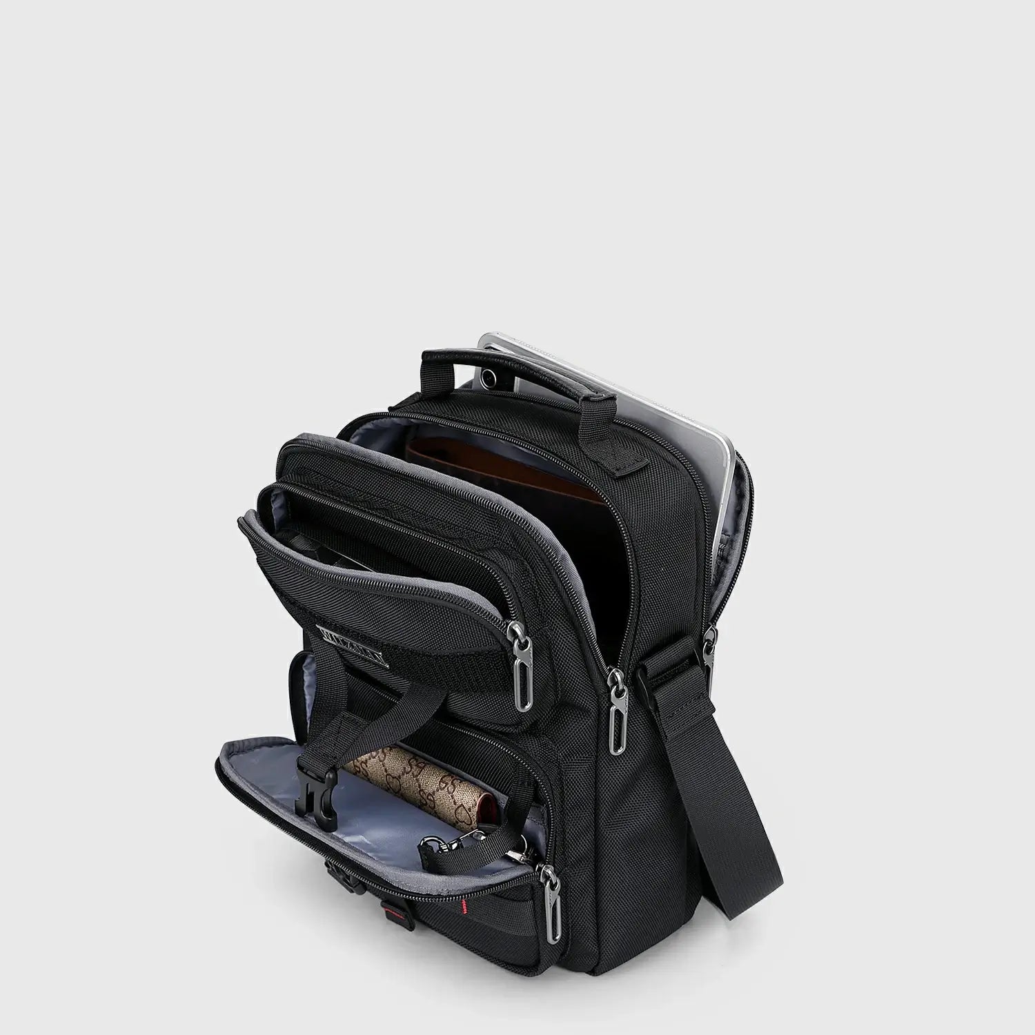 WITZMAN Nylon Crossbody Bag for Men Small Travel Grey Messenger Bag