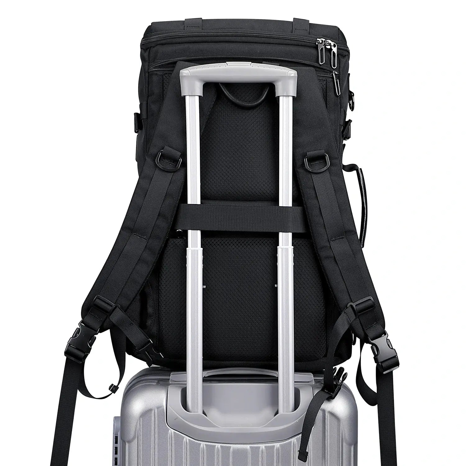 luggage strap 
Airline approved carry on travel backpack for men with USB port