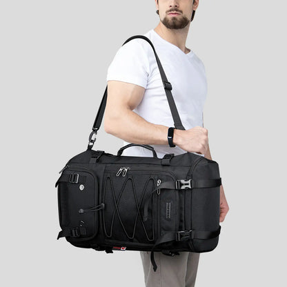 Convertible travel backpack duffel shoulder bag for men