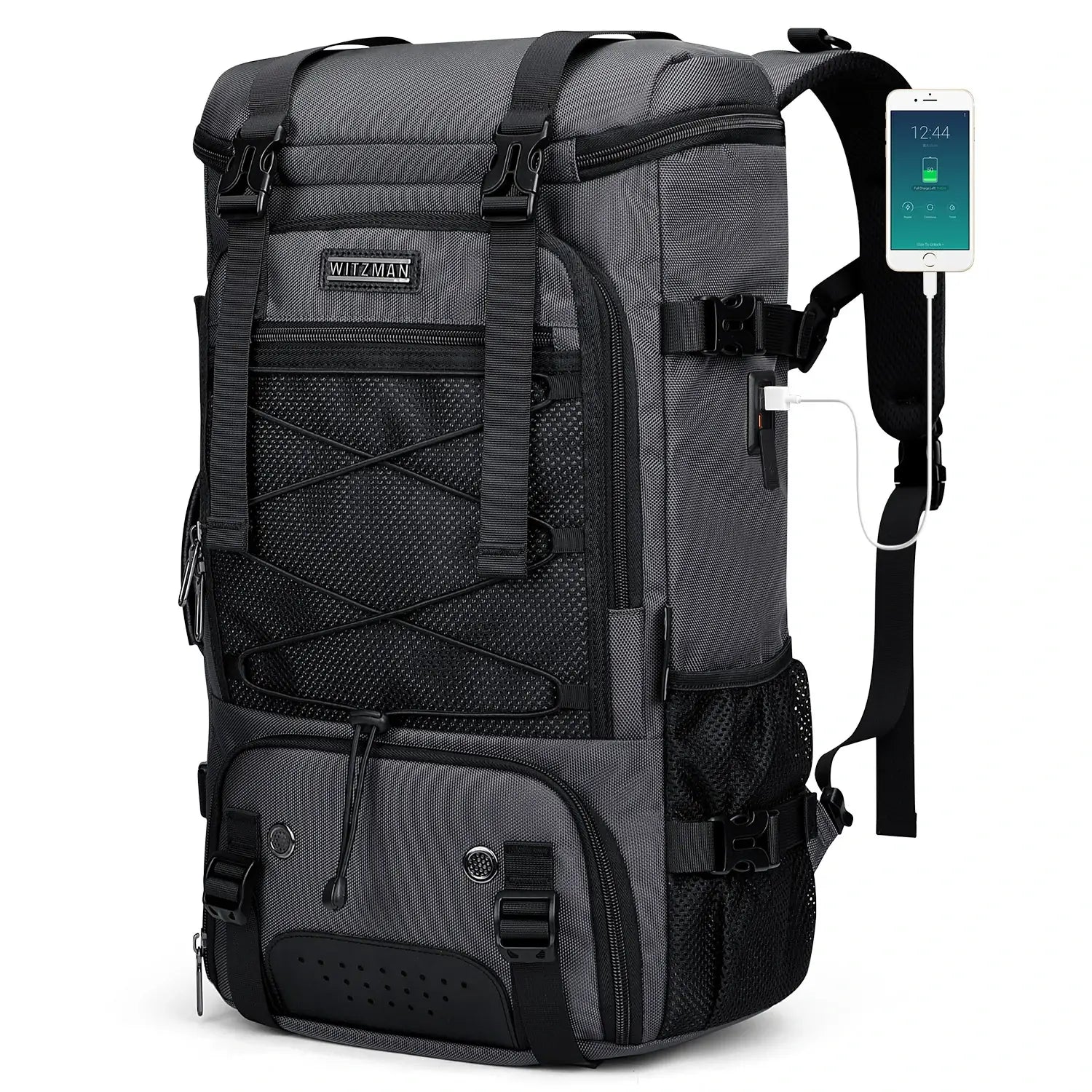 grey travel backpack nylon carry on backpack for men witzman b715