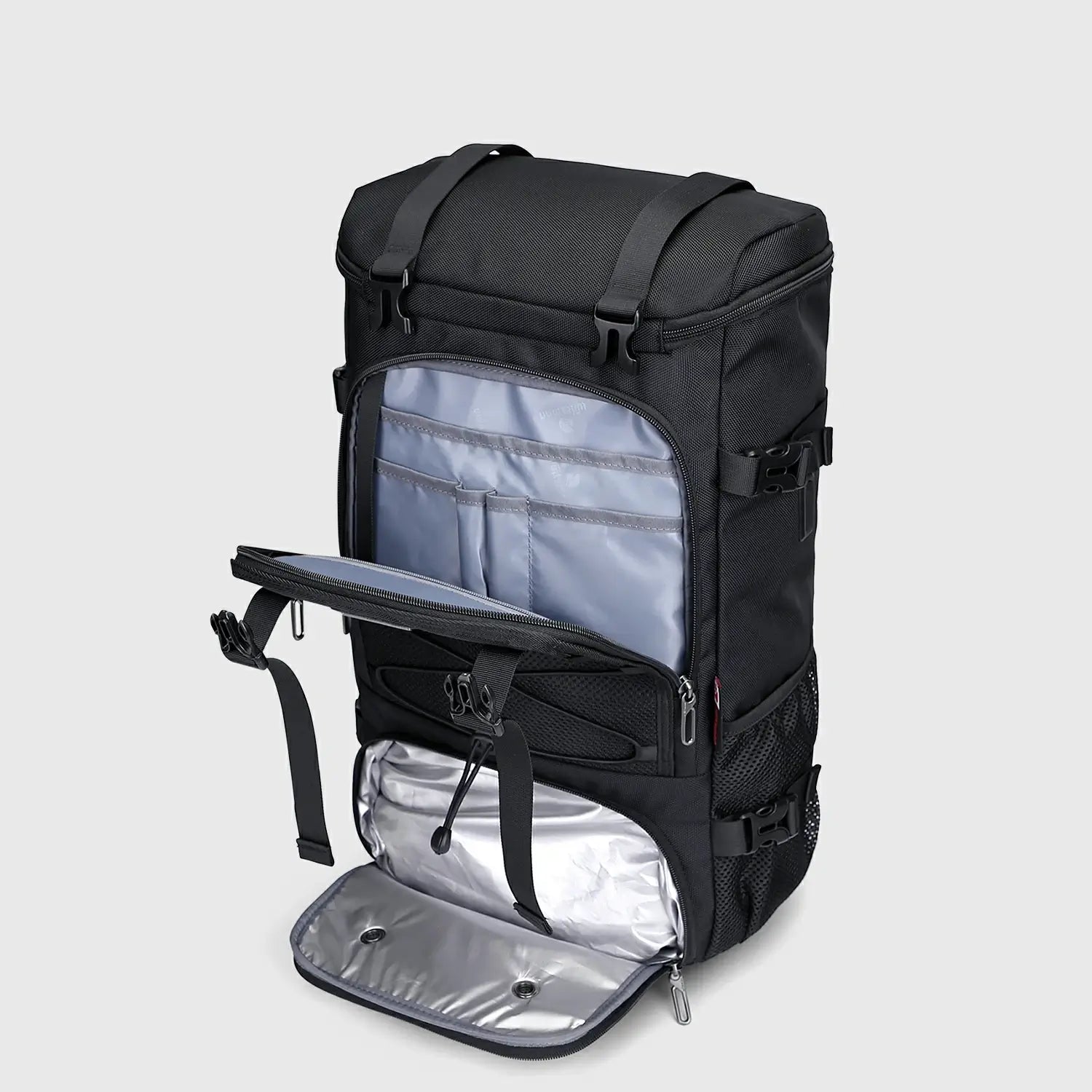 WITZMAN Men 3-in-1 Convertible Carry-On Travel Backpack with Shoe Compartment Black
