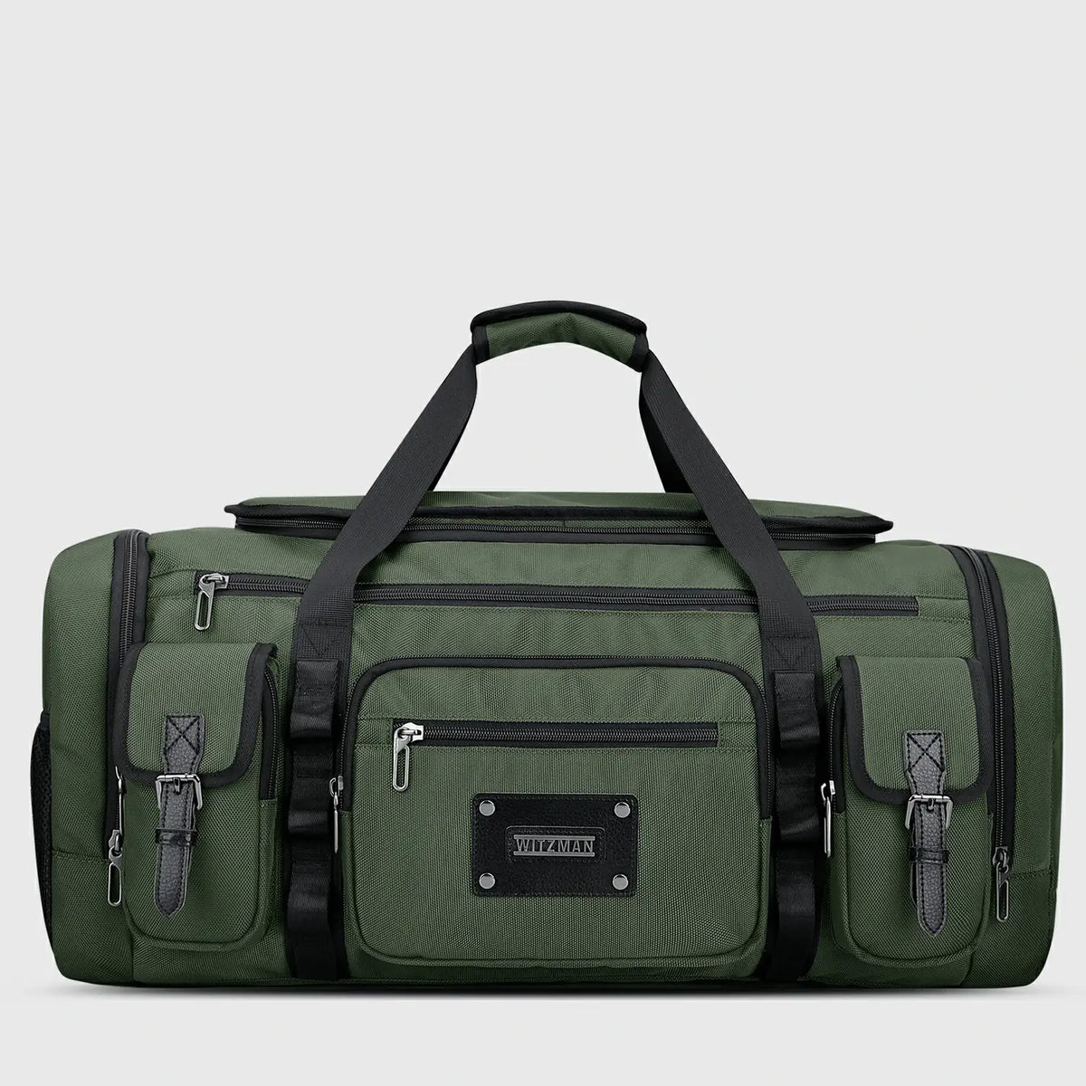 WITZMAN 55L Nylon Travel Duffel Bag for Men with Shoe Compartment