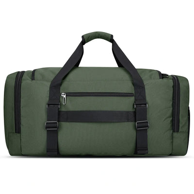 WITZMAN 54L army green travel duffel bag for men with shoe compartment and wet-dry pocket back