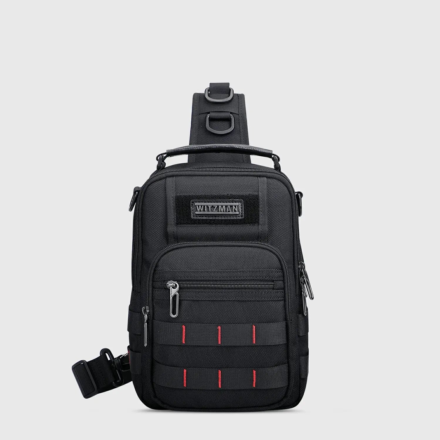 Men’S Nylon Sling Chest Bag Crossbody Casual Daily Bag, three-quarter exterior angle