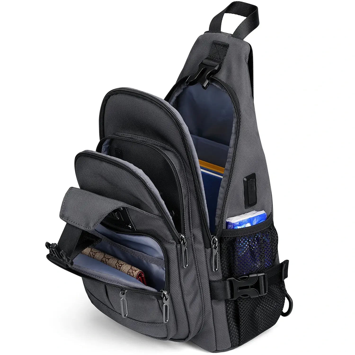 Casual Nylon Chest Bag Triangular Crossbody Sling Bags For Men B735