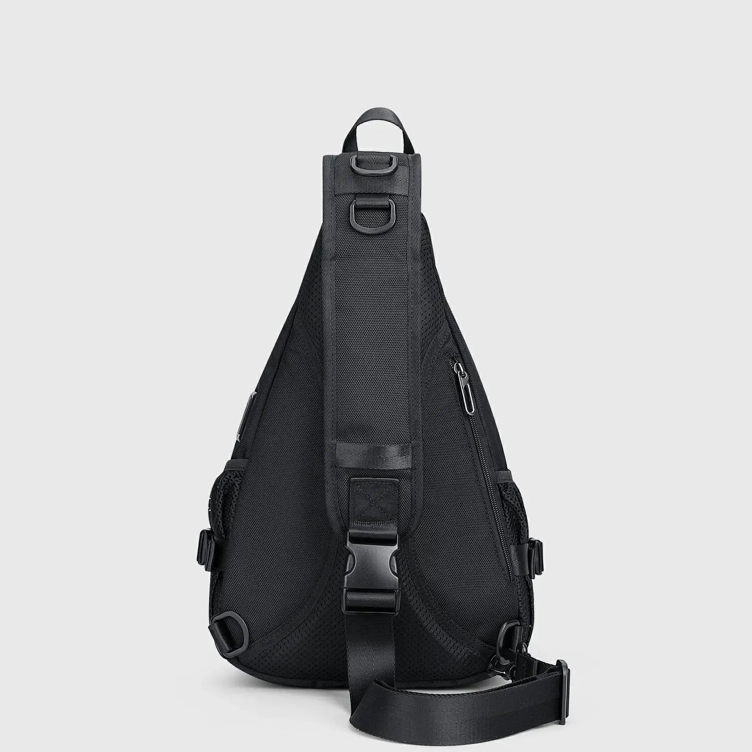 WITZMAN B735 Men's Nylon Crossbody Sling Bag with Multi-Pockets Black