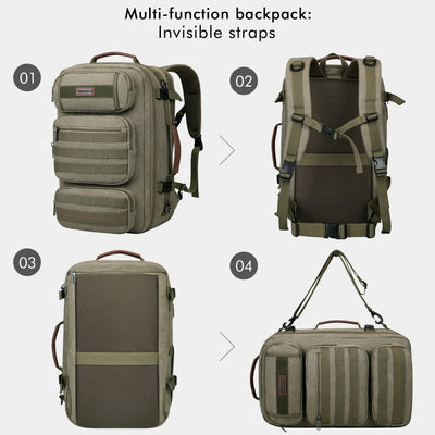 40L Convertible Carry-On Travel Backpack – Recycled Canvas A8023