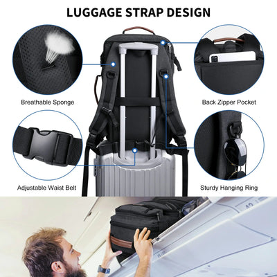 40L Convertible Carry-On Travel Backpack – Recycled Canvas A8023