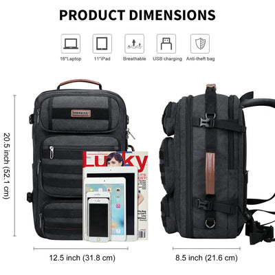 40L Convertible Carry-On Travel Backpack – Recycled Canvas A8023