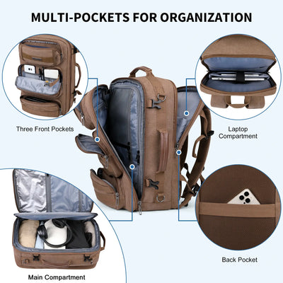 40L Convertible Carry-On Travel Backpack – Recycled Canvas A8023