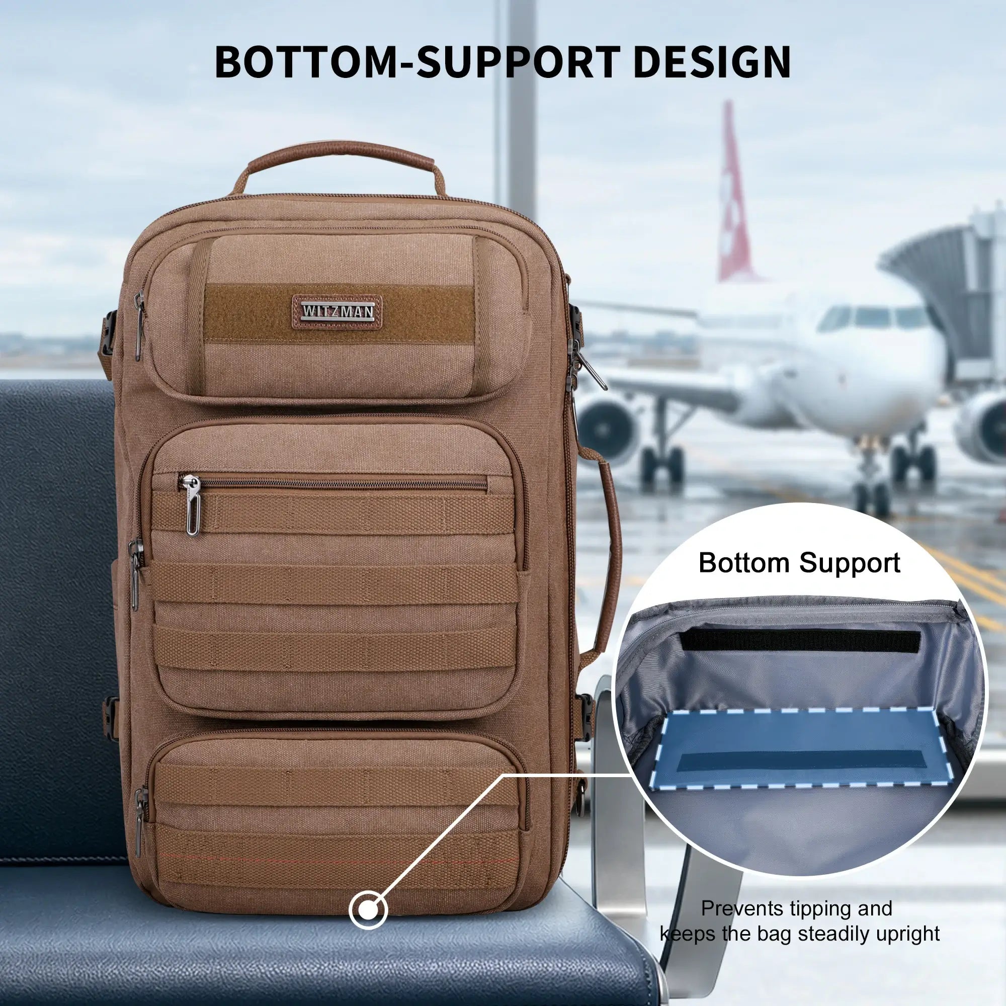 40L Convertible Carry-On Travel Backpack – Recycled Canvas A8023